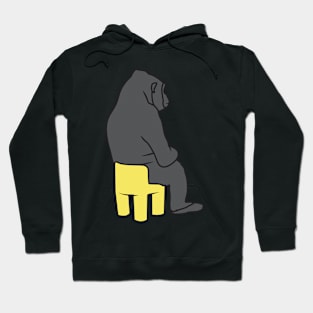 Funny Gorilla Sitting On Yellow Chair Hoodie